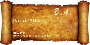 Balai Albert névjegykártya