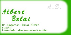 albert balai business card